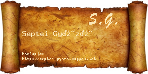 Septei Győző névjegykártya